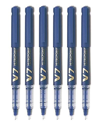 V7 Hi-Tecpoint Cartridge System Rollerball Pen Medium Point(Pack Of 6),Blue