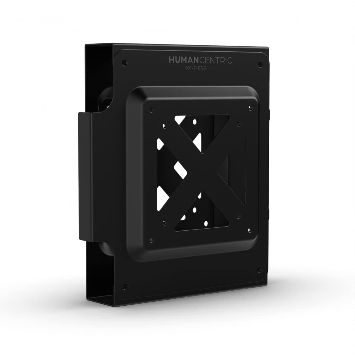HumanCentric Dual VESA Sleeve Mount Compatible with Mac mini, Custom Adapter Mounts Behind Monitor with an Arm, 75mm x 75mm and 100mm x 100mm Patterns, Does Not Work with 2024 M4 Mac mini