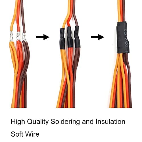 elechawk Servo Y Harness Splitter Cable 3 Pin Connector Wire Male to Female 4 Way Extension Lead Compatible with JR Futaba RC Car Airplanes (3PCS 1to2 and 2PCS 1to3)