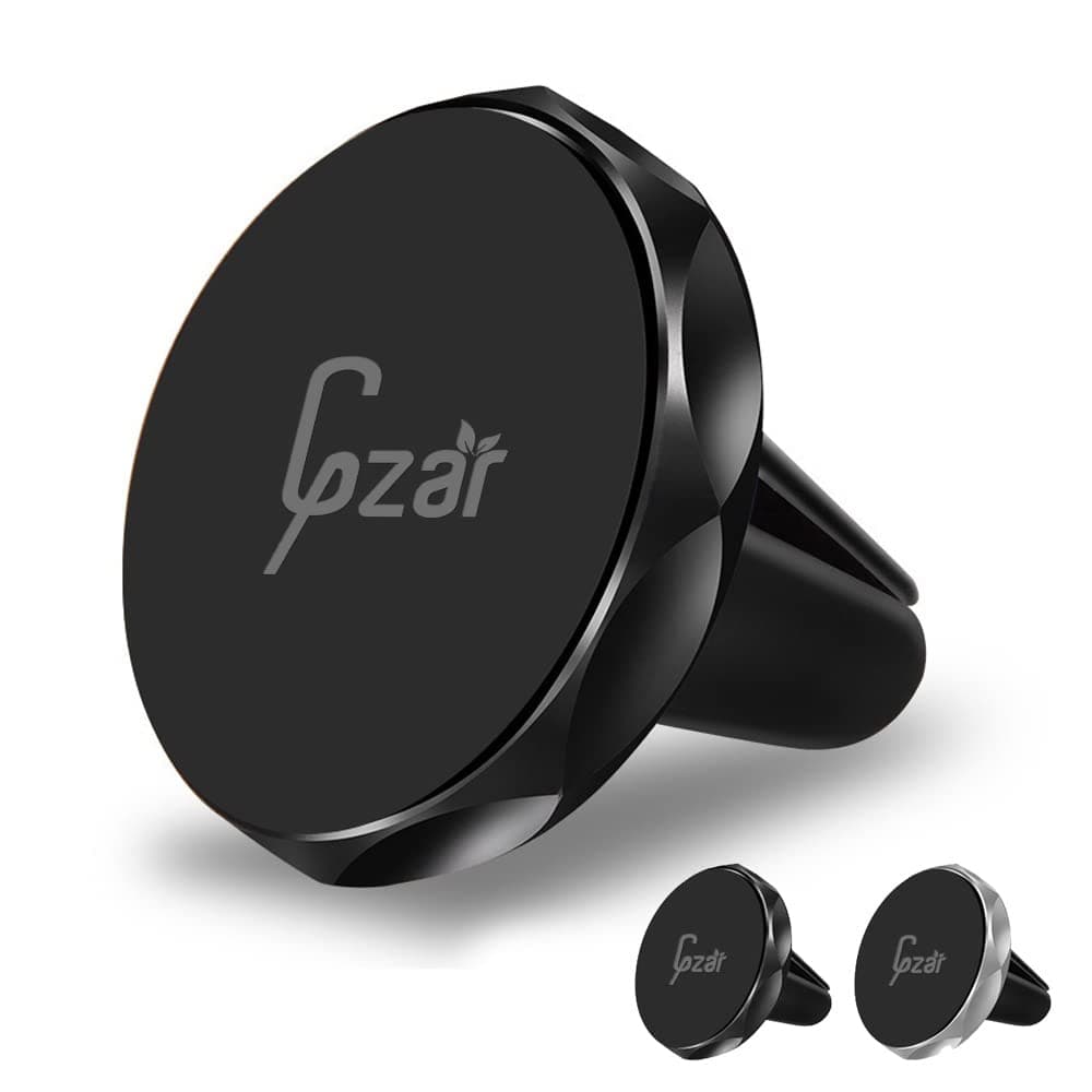 Gzar Premium Magnetic Car Phone Mount - Air Vent Mobile Holder for iPhone, Samsung, OnePlus & More - Universal Compatibility - Secure Cradle Magnet for Hands-Free Driving (BLACK)