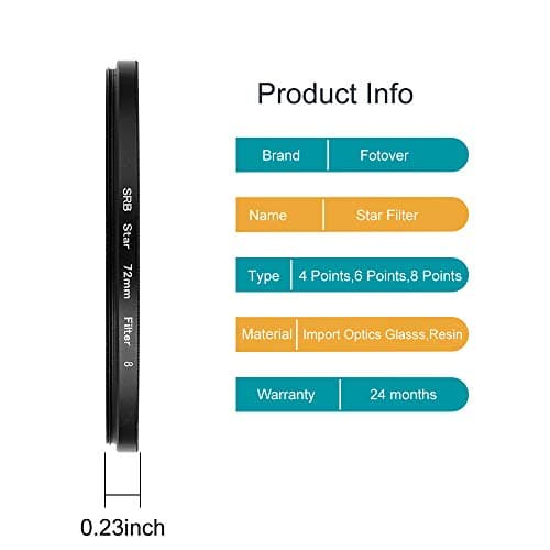 67mm Star Filter 3 Pieces Starburst Lens Filter(4 Points,6 Points,8 Points) with Centre Pinch Lens Cap for Canon Nikon Sony Olympus Pentax Tarmon Sigma and Other DSLR Cameras + 3 Slot Filter Pouch