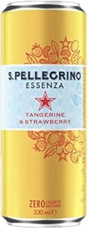 San Pellegrino Essenza Tangerine & Strawberry Sparkling Mineral Water, 11.16 fl oz ℮ 330 ml, 6 Pack