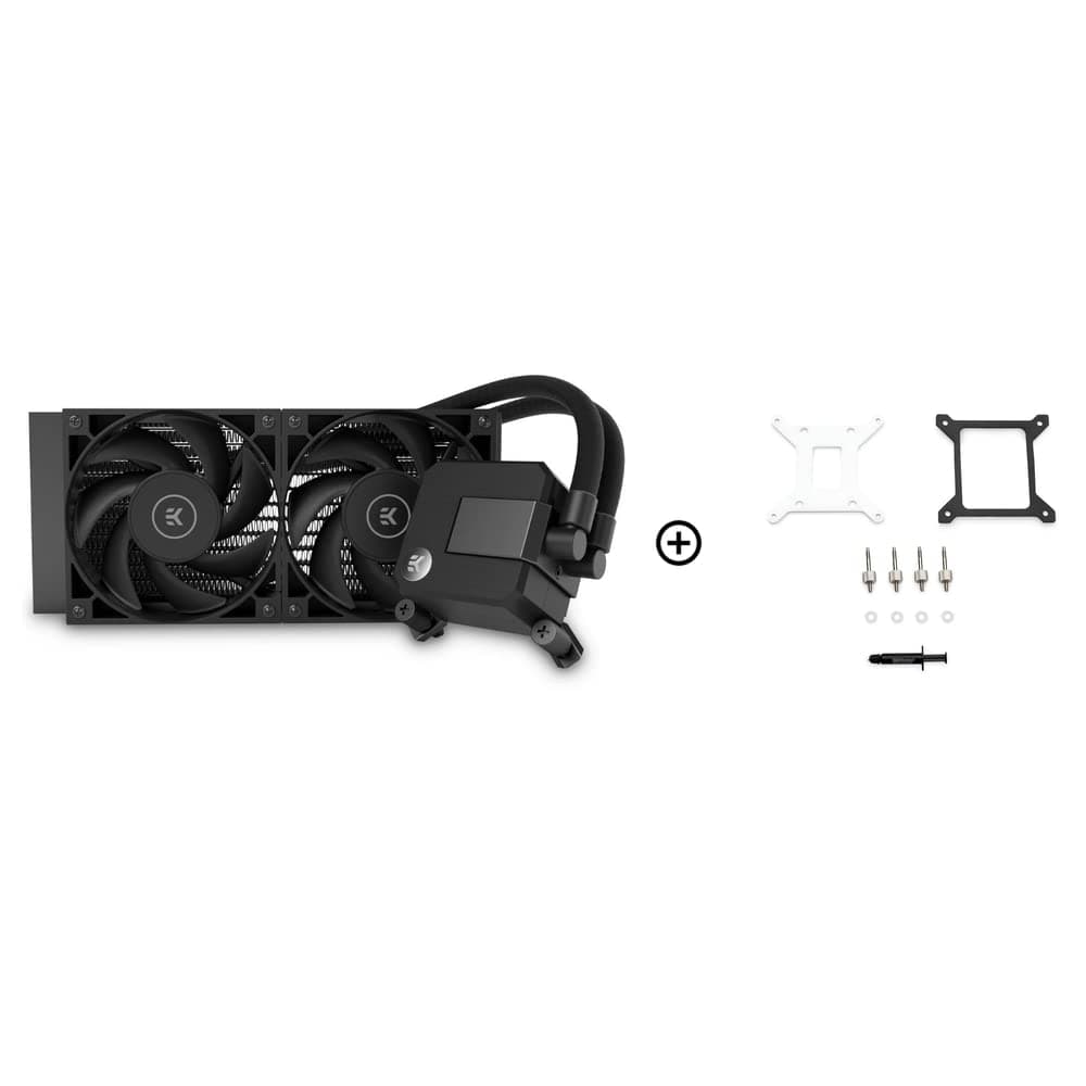 EK AIO Basic 240mm All-in-One Liquid CPU Cooler with EK-Vardar High-Performance PMW Fans, Water Cooling Computer Parts, 120mm Fan, Intel 115X/1200/2066, AMD AM4