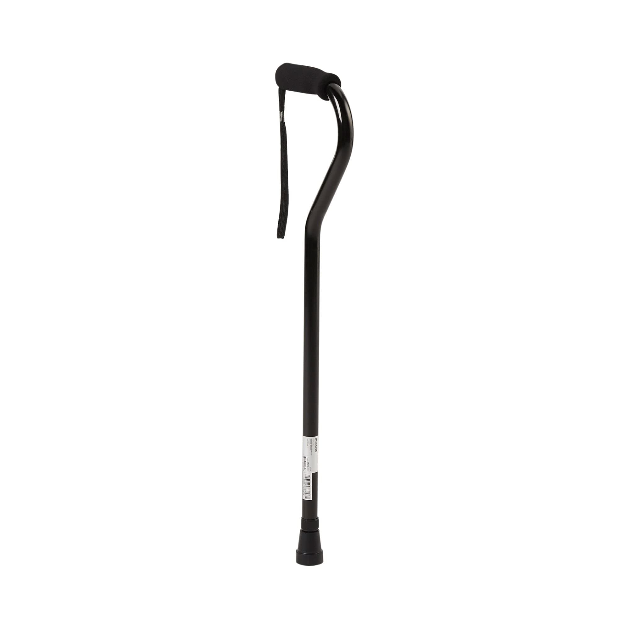 McKesson Cane, Offset-Handle, Aluminum, Black, Adjustable Height 30 in to 39 in, 6 Count