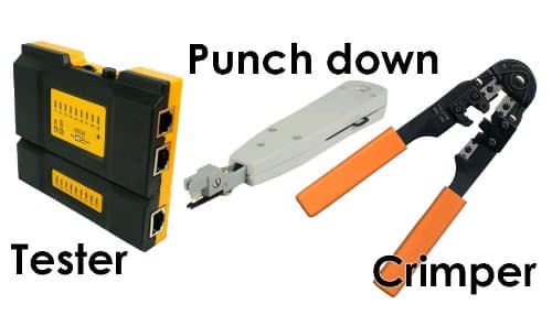 kenable Tool Network Kit - RJ45 Crimper/RJ45 Tester/Krone Type Punch Down