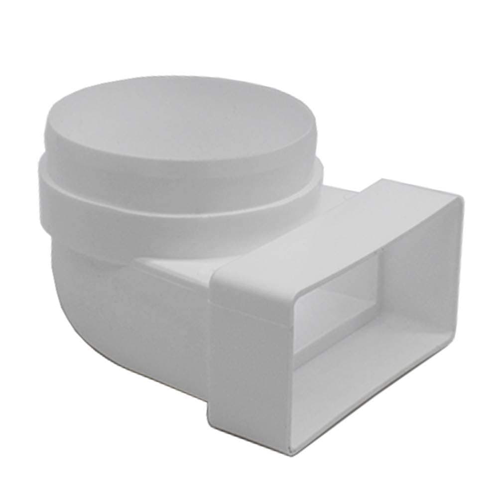 Kair 110 mm x 54 mm Rectangular to Round (100 mm Male Spigot) 90 Degree Bend - SYS-100 - DUCVKC237 by Kair