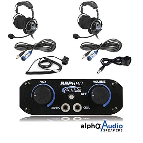 Rugged Radios RRP660 Intercom 2 Place Kit with Over The Head Headsets, Push to Talk Cables and Intercom Cables