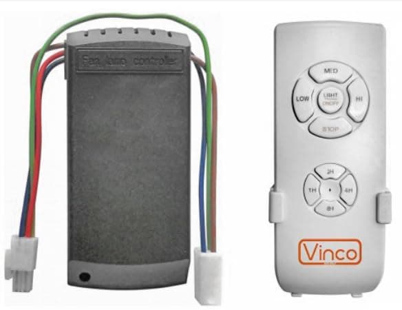 Vinco Universal Remote Control Kit for Ceiling Fans, 3 Blade Speeds, On/Off Light Compatible with Fans of Other Brands, Instructions in English, Easy to Install, Plug and Play