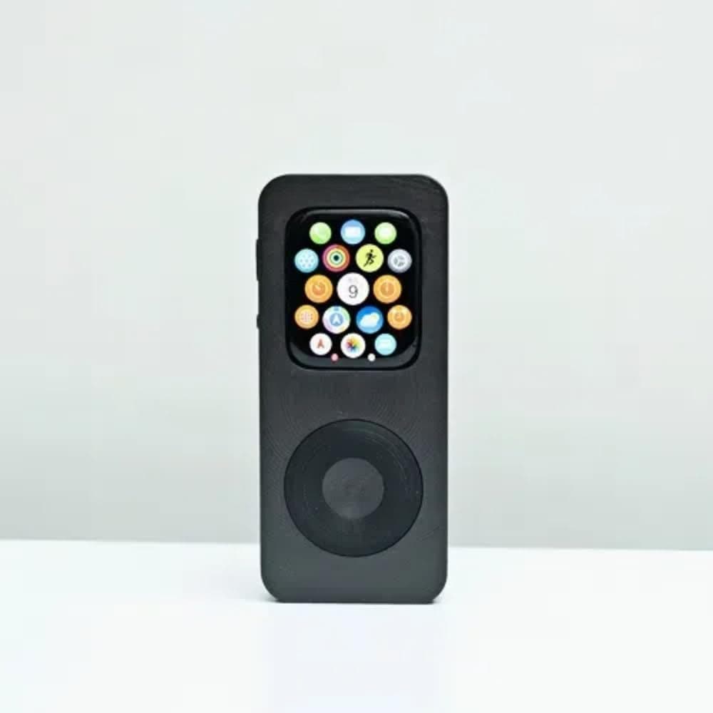 3D Printed Protective Case for Apple Watch,for Retro iPod Style Expandable Pod Compatible with iWatch Series SE/5/6/7/8/9/10,Unique 3D Print Design (Black, 42mm)