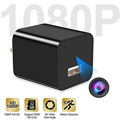 Mini Camera USB Charger Camera 1080P HD Motion Detection USB Plug Wall Charger Camera Mini Nanny Cam Security Camera No Wi-Fi Needed