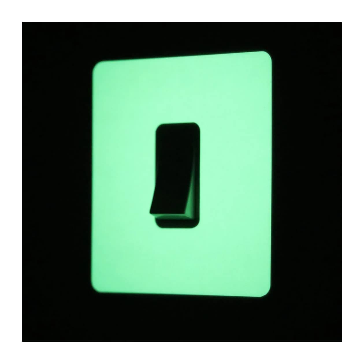 Glow In The Dark Rectangle Rocker Light Switch Surround Sticker Peel and Stick