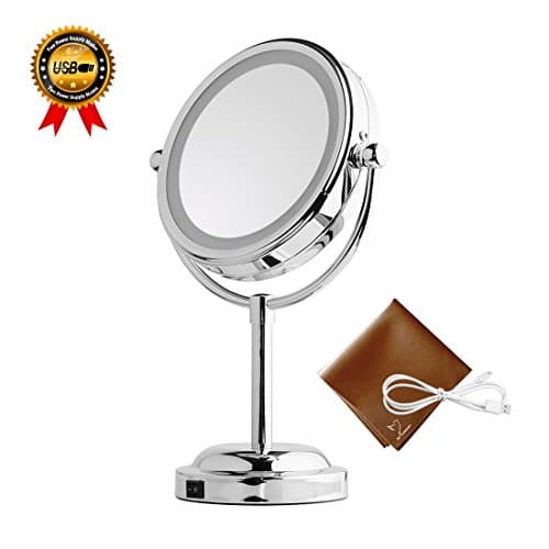 Light Up Mirror - 6in LED Makeup Mirror With Battery /USB Powered,1x / 3x Magnifying Vanity Mirror With Lights, Double Sided Mirror For Bathroom Or Bedroom Countertop, Desk Mirror With 360° Rotation