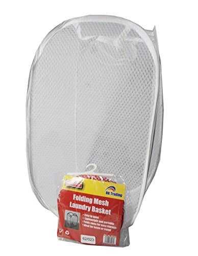 1 x FOLDING POP UP MESH LAUNDRY LAUNDRY BASKET - 55cm x 35cm