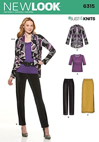 Simplicity Look Just 4 Knits Pattern 6315 Misses Knit Jacket, Top, Skirt, and Pants Sizes 10-12-14-16-18-20-22
