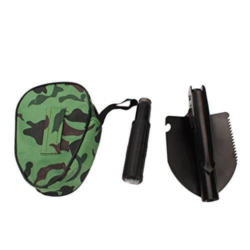 Camping Foldable Army Shovel S Survival Compact Tool With Compass + Carry Bag