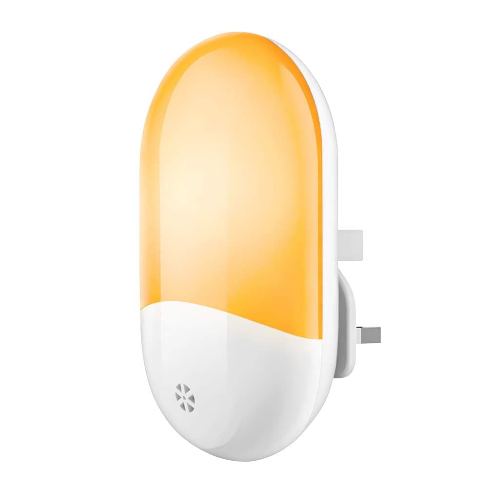 GraflsoaLED Plug-in Night Light 0.7W Warm White Wall Lights with Dusk-to-Dawn Sensor for Nursing Baby Kids Children's Room Bedroom Bathroom Hotel Sta Hallway (UK Plug)