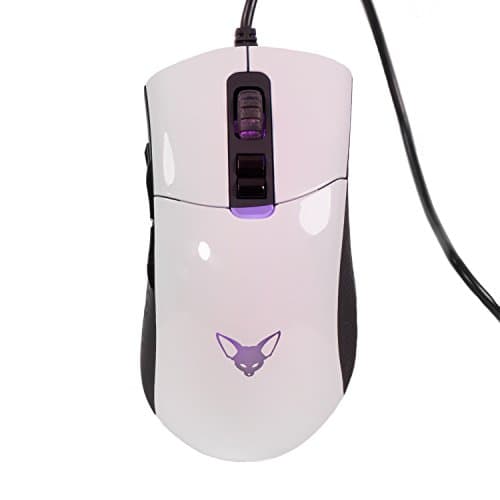 Fenek Standard Issue Gaming Mouse - White - 3310 Optical/Infrared Sensor, Software Optional, Customize RGB LED Directly On The Mouse