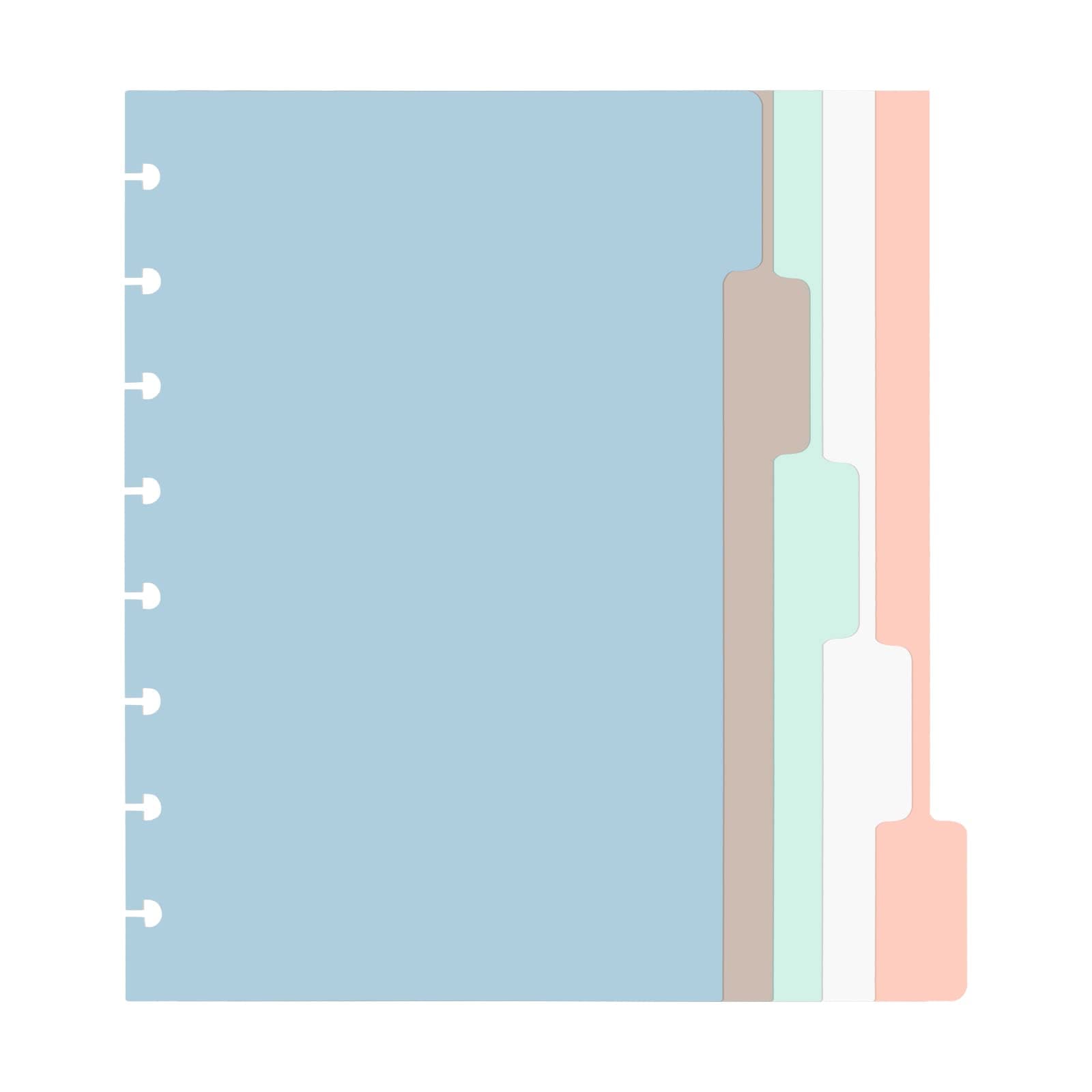 5 Tab Junior Size Disc Bound Dividers Notebook Discbound Planner Pocket Dividers Blank Index Divider for Discbound Notebooks Office Meeting College Notebook