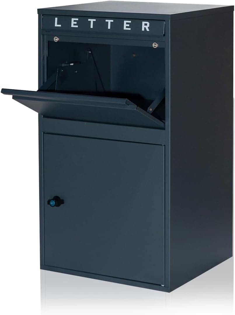 INDIAN DECOR 48463 Package Delivery Boxes for Outside, Large Mailbox for Parcel, Galvanized Steel Parcel Mailbox, Wall Mounted Lockable Anti-Theft for Porch,Curbside.