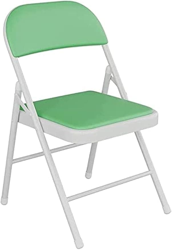 TTG Simple Durable Folding Chair Household Simple Stool Backrest Dining Chair Office Conference Computer Chair Stackable Bedroom Chair (Green)