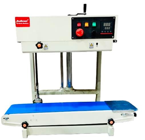 By MASTER MACHINES Heavy Duty MS Continuous Band Sealer, Automatic Band Sealer Packing Machine, 5 KGS, 1 Year Warranty MM - 22