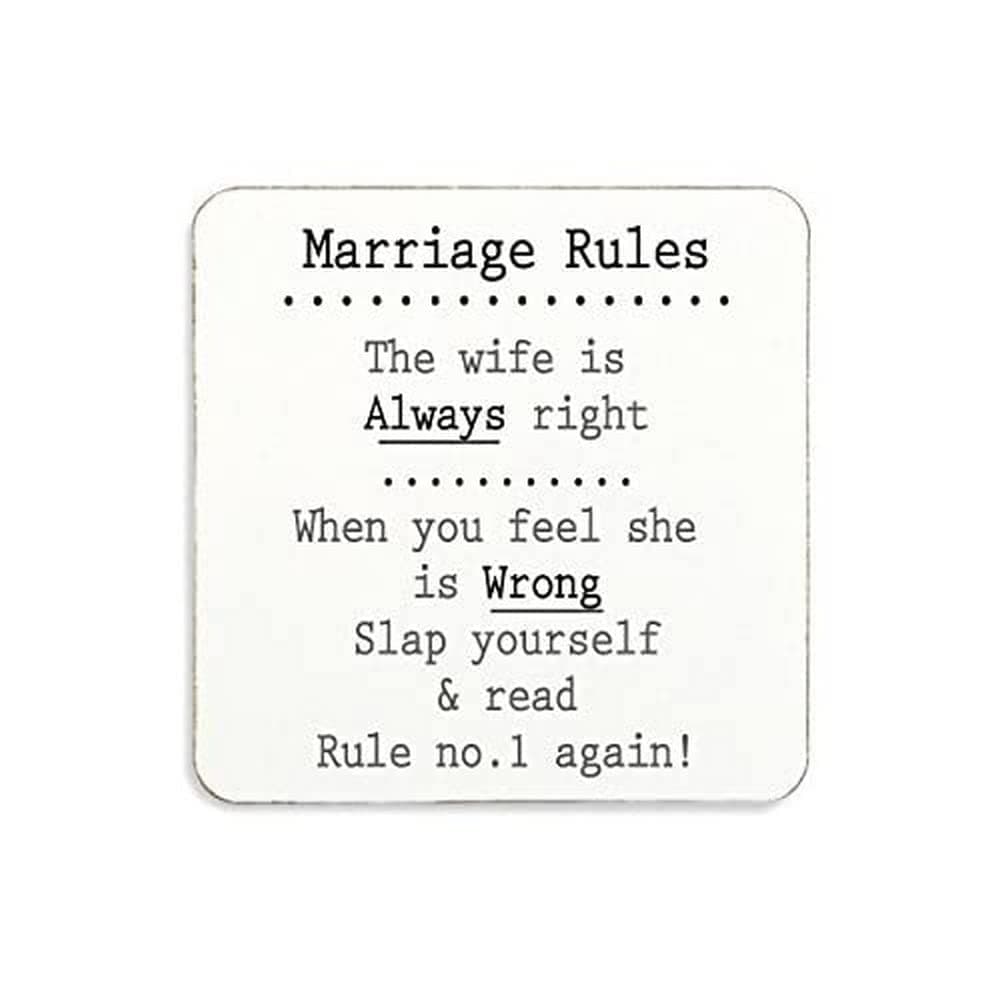 60 Second Makeover Limited Marriage Rules Cork Coaster Funny For Him Husband Birthday Gifts For Wife Wedding Anniversary Present Marriage Humour