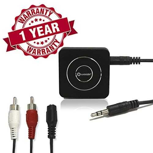 Woozik Bluetooth Transmitter and Receiver, 2-in-1 3.5mm Wireless Portable Audio Adapter(aptX Low Latency for TX/RX Mode, Pair 2 at Once for 3.5mm Audio Devices, TV and Home/Car Stereo)