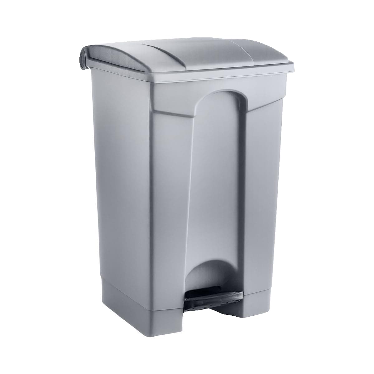 Plastic Garbage Bin with Foot Pedal, Hands-Free Garbage Can, Gray, 23 Gallon Rectangular Step-On Commercial Trash Can for Restaurant/Office/Kitchen