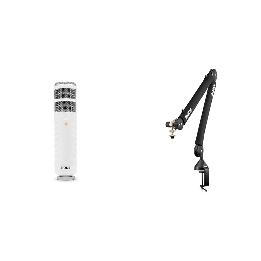 Rode Podcaster USB Mic and PSA1+ Studio Arm with Cable Management, Black