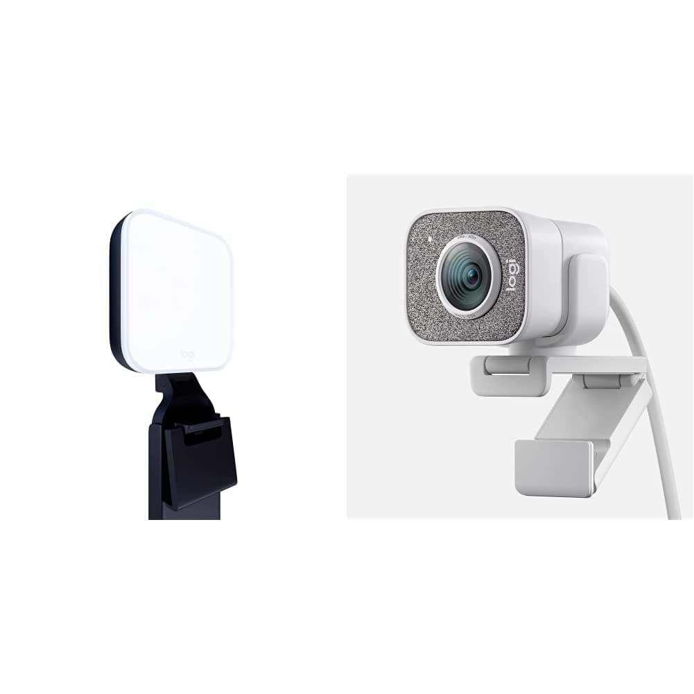 Logitech Litra Glow Premium LED Streaming Light with TrueSoft and Logitech StreamCam, White for Creators and Streamers