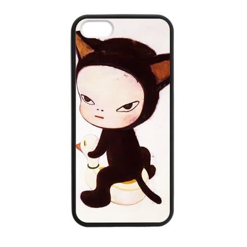 Custom Yoshitomo Nara Black Evil Black Case for iPhone 5 iphone 5S(Laser Technology)