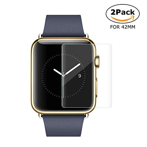 Bestfy [2-Pack] Apple Watch 42mm Screen Protector (Series 1 / Series 2/ Series 3), Iwatch Tempered Glass Screen Protector [Scratch Resistant] [Anti-Bubble] for Apple Watch 42mm
