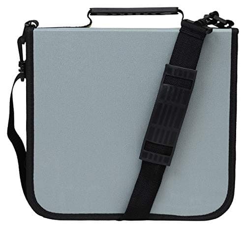 288 Capacity CD/DVD Carrying Case - Grey - with New and Improved Inserts, Double The Thickness and All tabs Pulled