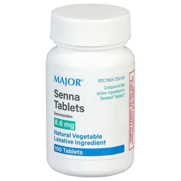 MAJOR Senna Tablets (8.6mg)-100 Count Per Bottle