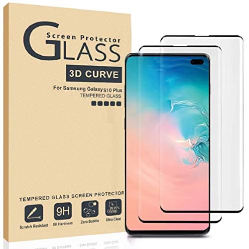 Tempered Glass Screen Protector for Samsung Galaxy S10 Plus,[2 Pack] Full Coverage 3D Curved Anti-Scratch Bubble-Free Tempered Glass S10+ Screen protector