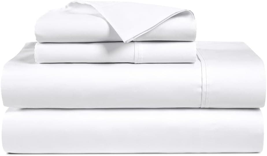 Bluemoon Homes King Size Egyptian Cotton Sheets, 1000 Thread Count, 4Pc Set, Smooth Sateen Weave, 18" Deep Pocket, Ultra Luxury - White