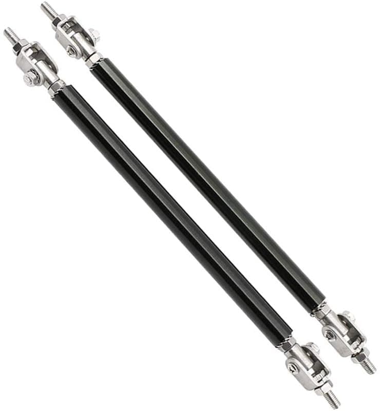 Semaphore 2PCS Adjustable Front Bumper Lip Splitter Strut Rod Tie Support Bars Replacement fit 150mm 5.91" (Black) Compatible with Toiota Innova Crysta