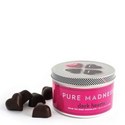 Pure Madness Chocolate Dark Hearts, 75% Single Origin