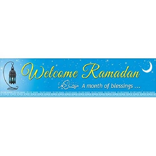 Welcome Ramadan Blue Lantern Theme Banner (Single Banner)