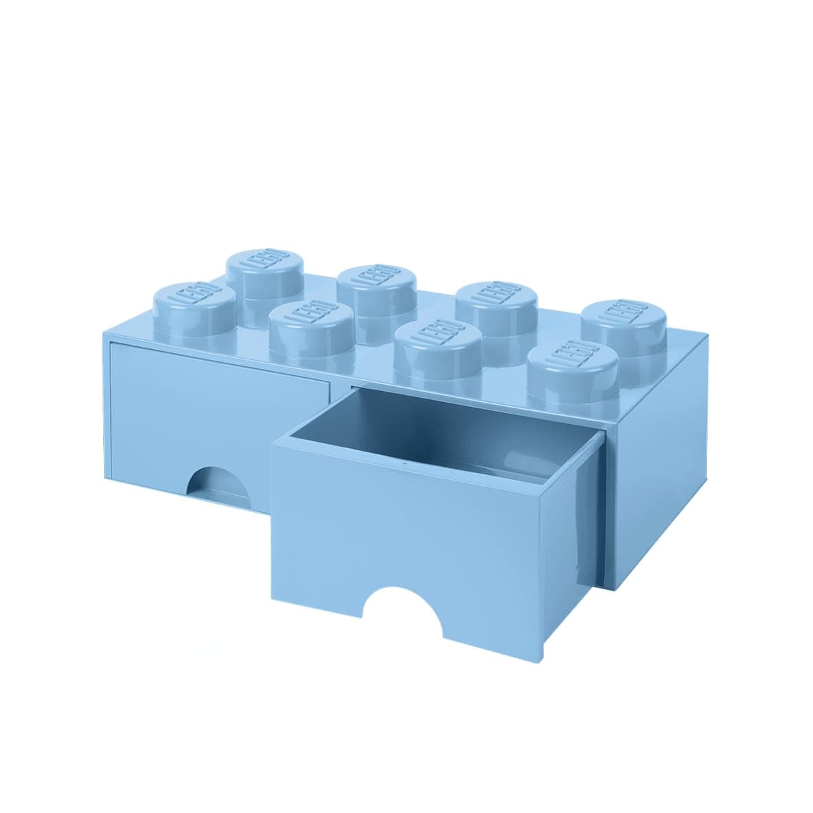 LEGO Brick with 8 Knobs and 2 Drawers Light Royal Blue - Storage Box LEGO Toys Desk Drawers and Office Supplies Stackable Storage Box Home Decoration