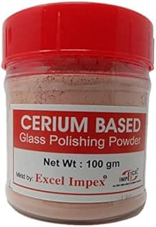 EXCEL IMPEX Cerium Oxide Glass Scratch Remover for Auto and Household Glass - Up to 20Min, 100 Grams, Beige
