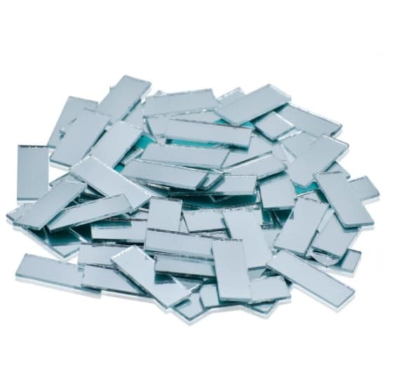 R&H Craft Mirrors Rectangle Shape 100 Gram, for LIPPAN, Mirror, MUD, Craft, Mosaic Art, Home Decorations ETC, (3.5 x 2 cm)