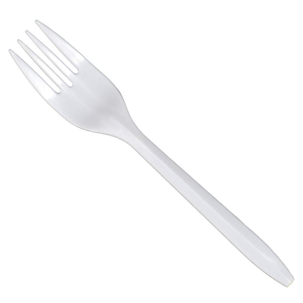 Daxwell Plastic Forks, Medium Weight Polypropylene (PP), White, A10001389 (Ca...