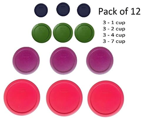 TC Pyrex Simply Store Replacement Lids 12 Lids - 1cup,2cup,4cup and 7cup lids