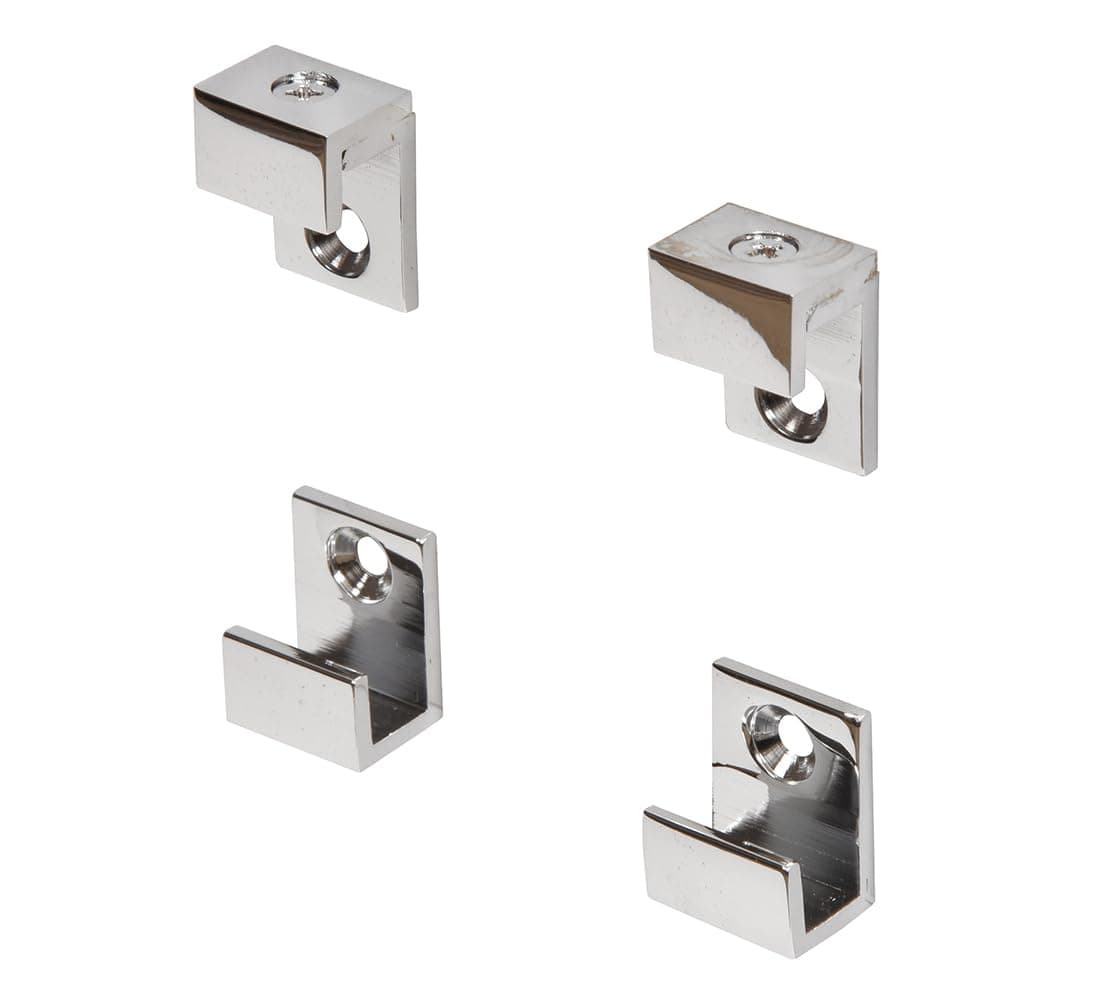 Chrome 5/8" Wide Mirror Clips - Set