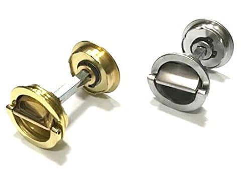 Brass door latches kit for folding doors with hook lock (Satin Chrome)