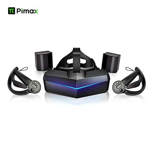 Pimax 5K Plus VR Headset with Base Stations & Knuckle Controllers Bundle, Dual 2560x1440p RGB LCD Panels, 120Hz, 200°FOV, Room-Scale with 6 DOF Tracking