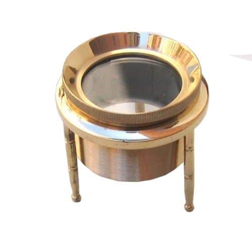 3" Brass Chart Magnifier - Desktop Magnifying Glass - Map Reader