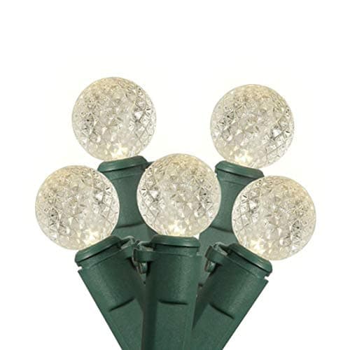 Jingle light 120 Lights Battery LED G12 String Lights Diamond Globe String Lights Christmas Fairy LED Lights for Party, Home, Patio, Lawn, Wedding Decoration (Warm White, Green Wire, Waterproof)