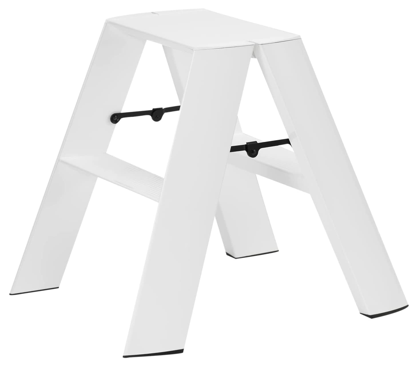 HasegawaLadders, Lucano Step Stool, Wide Step Type, 2 Step, ANSI Certified, White
